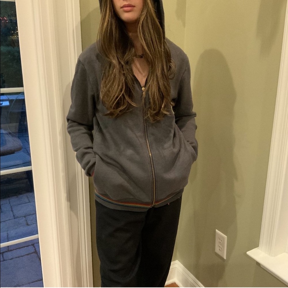 Aviator Nation zip hoodie. Charcoal gray.